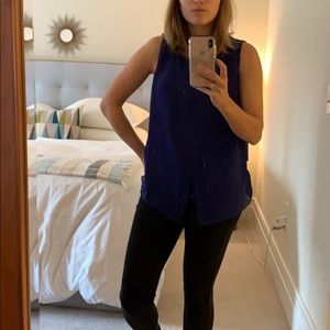 Dark purple silk Ovi top